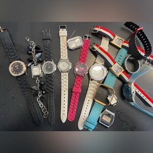 Women's Watch Lot - Black, White, Pink, Teal. Different brands.
